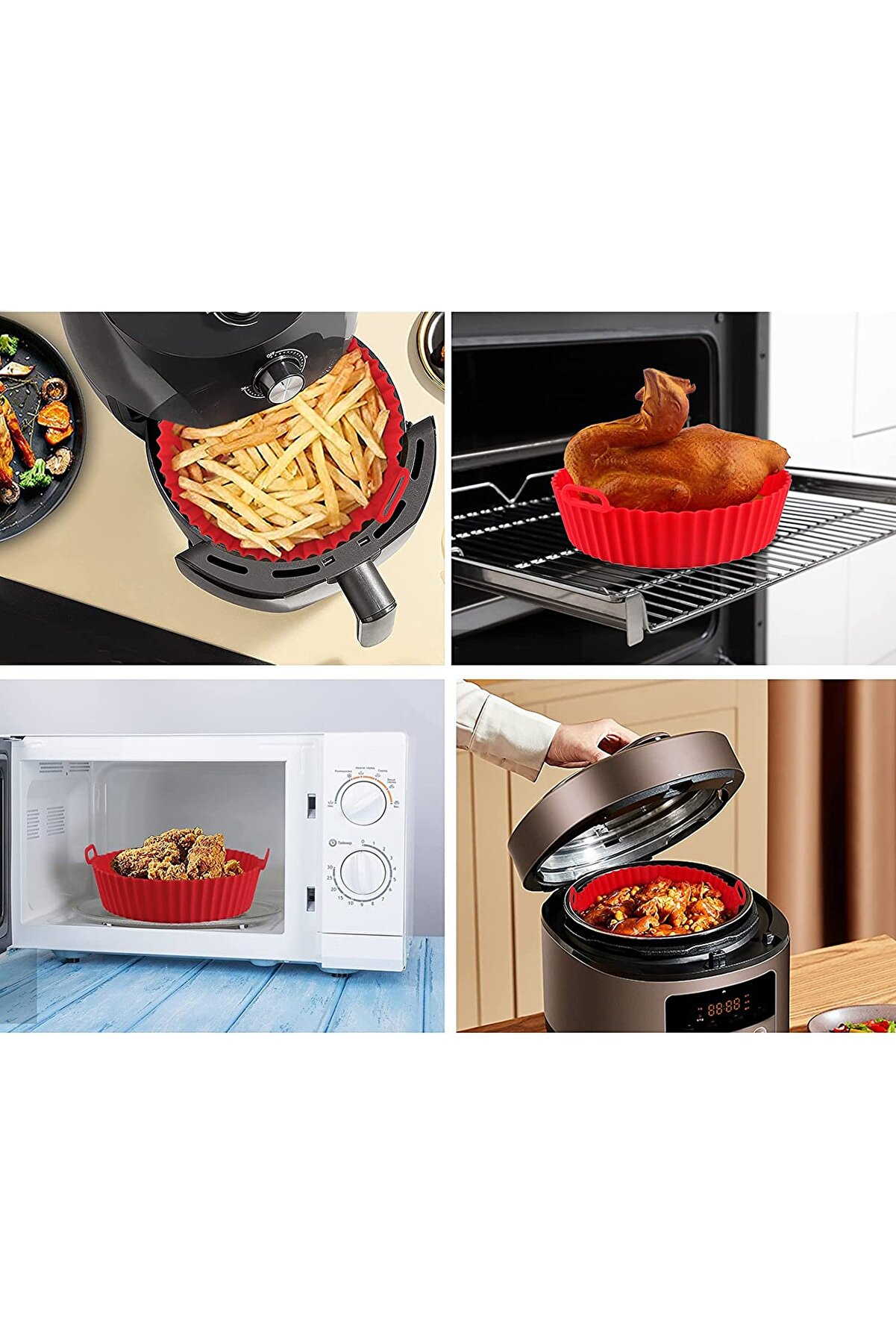 Airfryer Silikon Pişirme Kalıbı Hava Fritözü Kalıbı Airfryer Aksesuar Tüm Airfryer’lara Uyumlu Silikon Kalıp