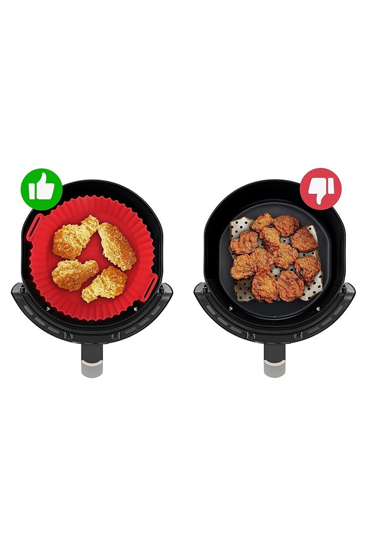 Airfryer Silikon Pişirme Kalıbı Hava Fritözü Kalıbı Airfryer Aksesuar Tüm Airfryer’lara Uyumlu Silikon Kalıp