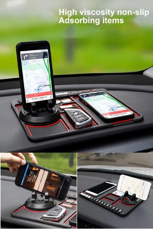 Araç İçi Telefon Tutucu Standı Kaydırmaz Silikon Ped Numaratör Organizer