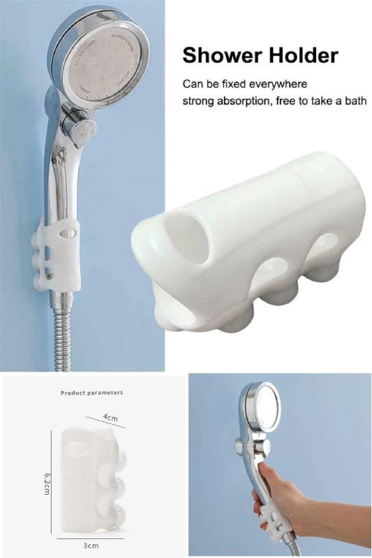 Banyo Duş Başlığı Tutucu 7 Vantuzlu Silikon Vantuz Tutacak