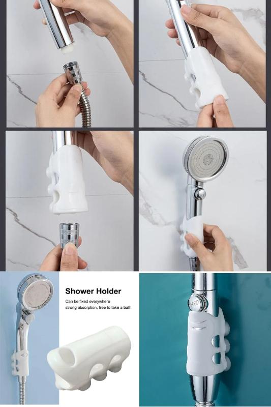 Banyo Duş Başlığı Tutucu 7 Vantuzlu Silikon Vantuz Tutacak