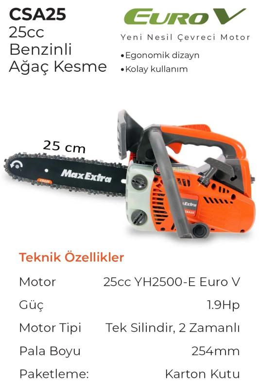Benzinli Ağaç Kesme Bıçkı Motoru 25cm Pala Yeni Model CSA25