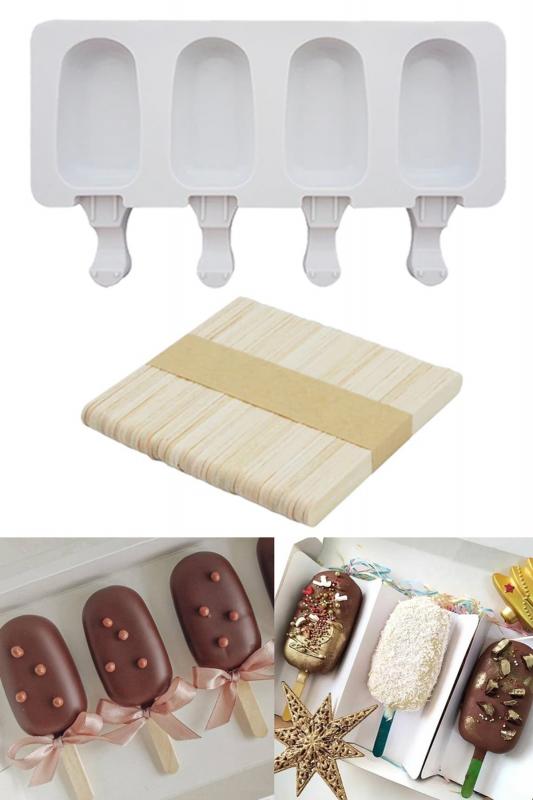 Biterse Mini Magnum Silikon Dondurma Kalıbı Ve 50’li Dondurma Çubuğu