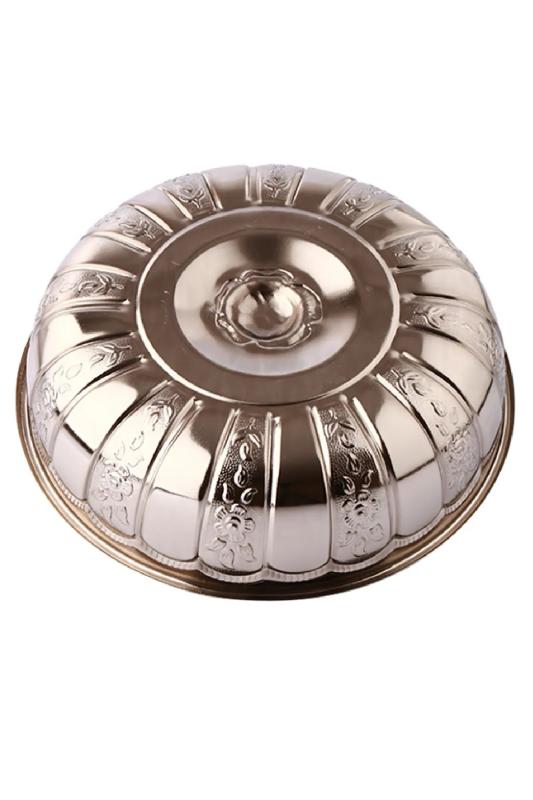 Biterse Nostaljik Osmanlı Hanedan Demir Hamam Tası Gümüş Renk 20 Cm