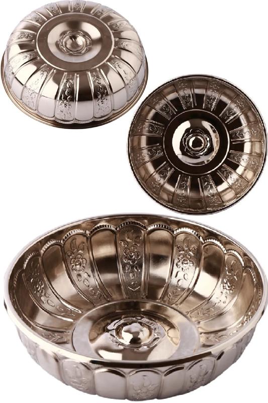 Biterse Nostaljik Osmanlı Hanedan Demir Hamam Tası Gümüş Renk 20 Cm