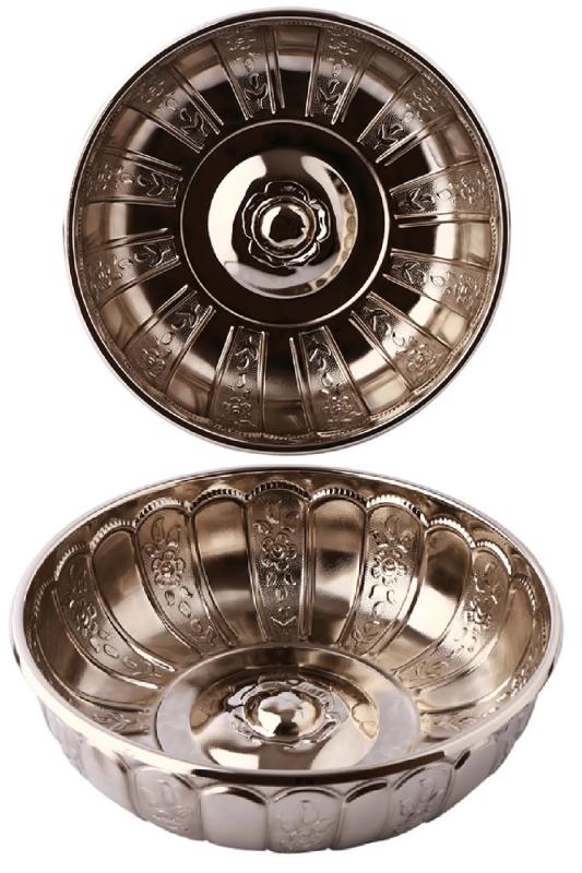 Biterse Nostaljik Osmanlı Hanedan Demir Hamam Tası Gümüş Renk 20 Cm
