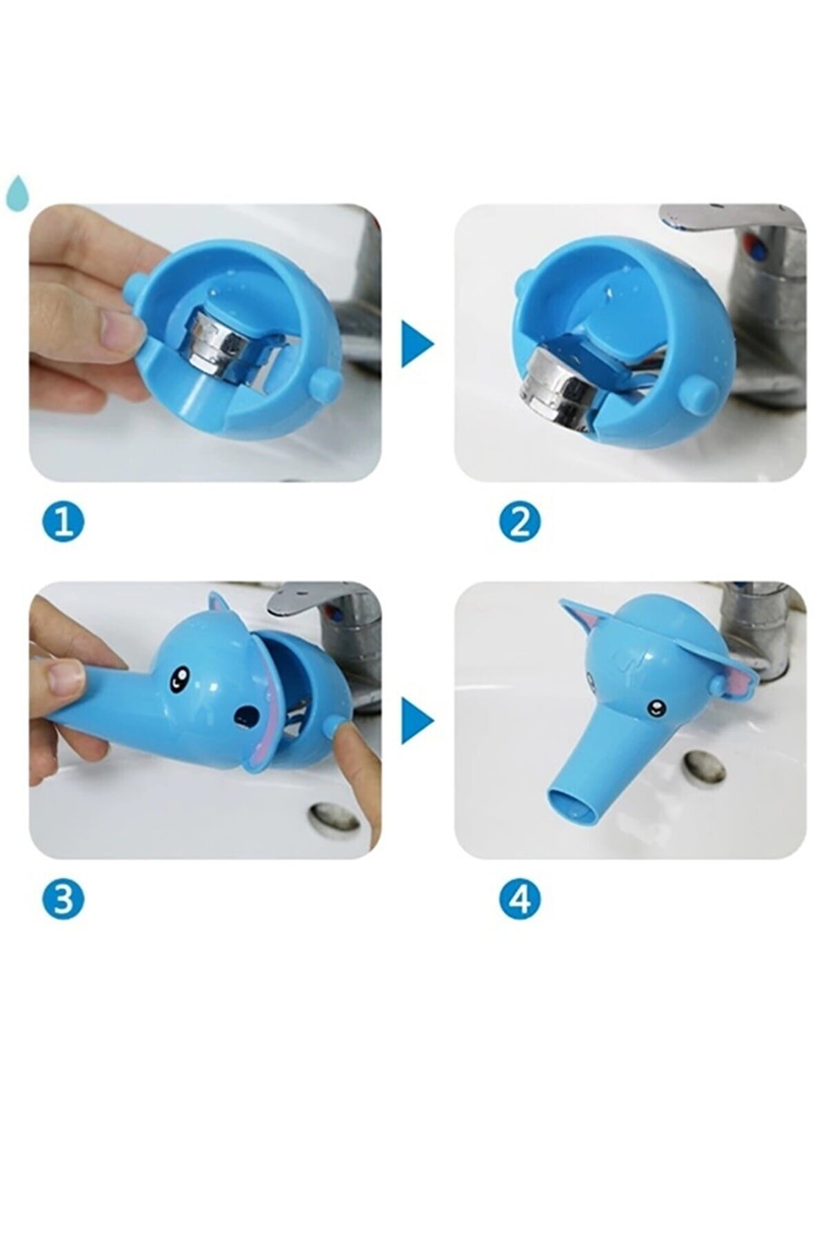 Biterse Sevimli Fil Tasarımlı Lavabo Bataryası Uzatması
