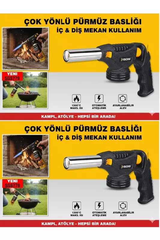 Biterse SGS779 Saplı Pürmüz Başlığı Otomatik Ateşleme 1300 Derece