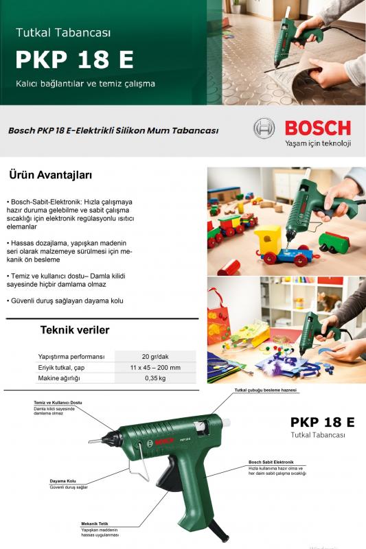 Bosch PKP 18 E 200 W Elektrikli Silikon Mum Tabancası Tutkal Tabancası