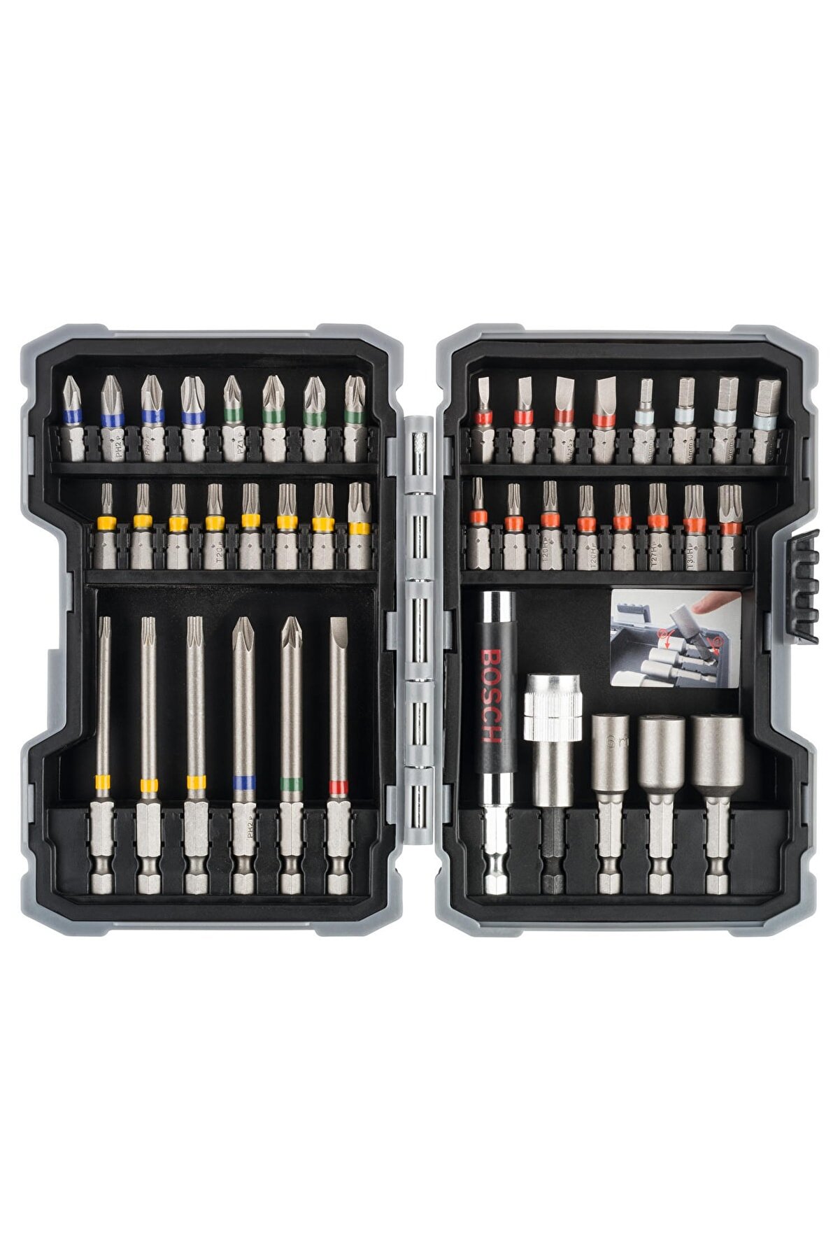Bosch Professional 43 Parça Extra Hard Tornavida Ucu ve Lokma Anahtarı Seti Bosch Vidalama Ucu Aksesuar Seti