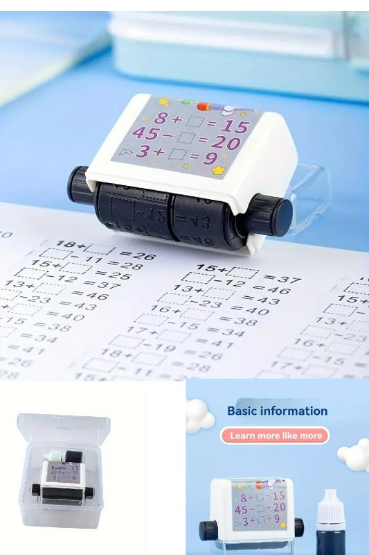 Boşluk Doldurmalı Matematik İşlem Kaşe Seti Mürekkepli Toplama Çıkartma Eğitim Seti