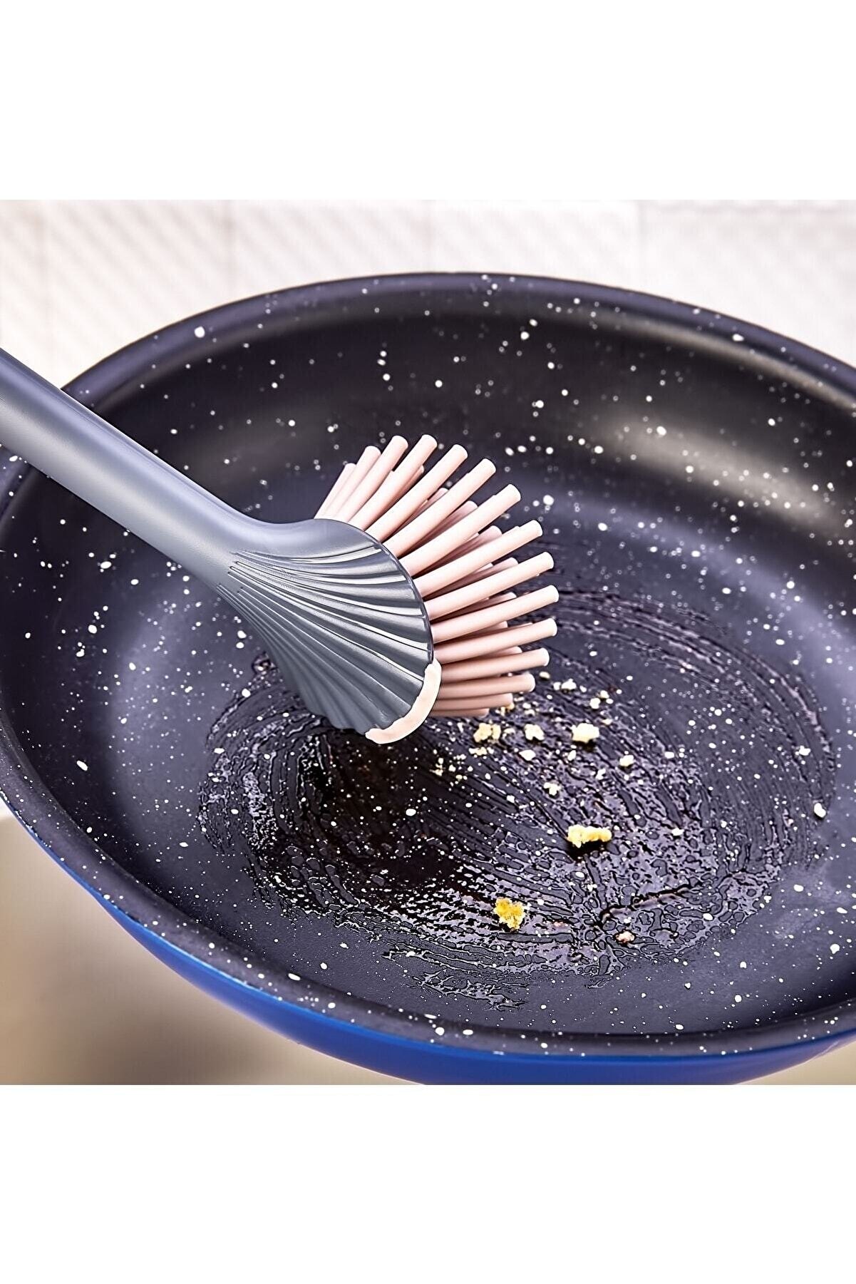 Çizdirmez Silikon Başlıklı Hijyenik Bulaşık Yıkama ve Lavabo Temizleme Fırçası 1 Adet