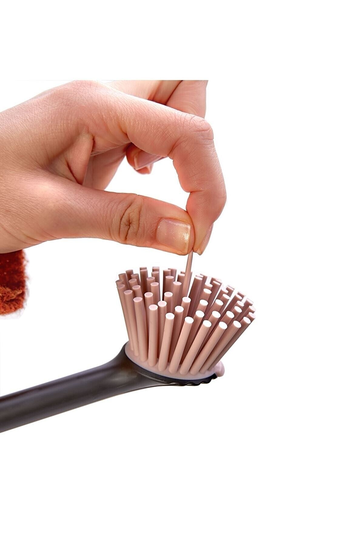 Çizdirmez Silikon Başlıklı Hijyenik Bulaşık Yıkama ve Lavabo Temizleme Fırçası 1 Adet