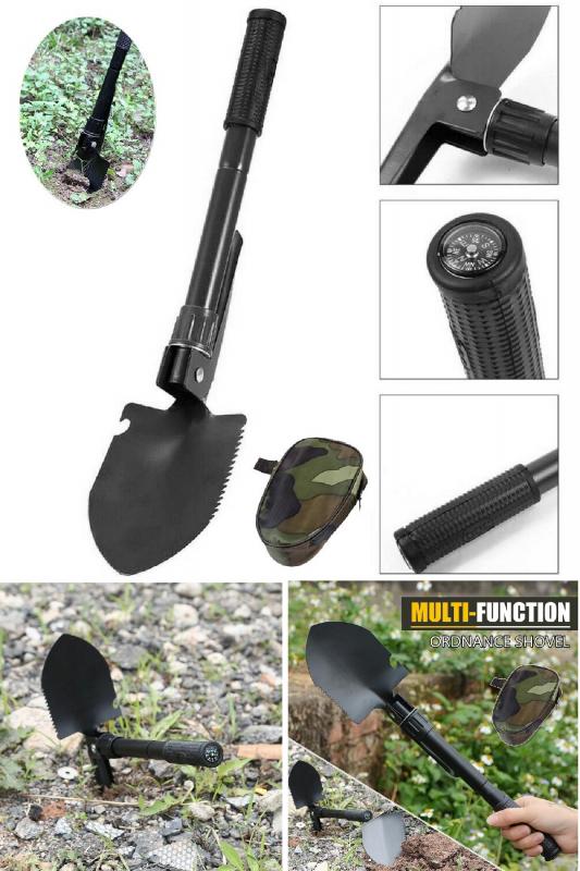 Çok Amaçlı Pusulalı Katlanabilir Çantalı Kazma Kürek Seti