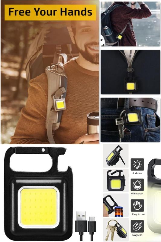 Çok Fonksiyonlu Mini Taşınabilir USB Şarjlı 30 LED El Feneri Anahtarlık Kamp Feneri Açacak