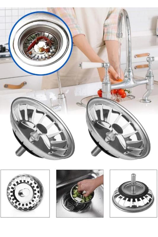 Çöpmak Paslanmaz Çelik Sifon Süzgeci 8 Cm Lavabo Evye Süzgeci Lavabo Gider Süzgeci