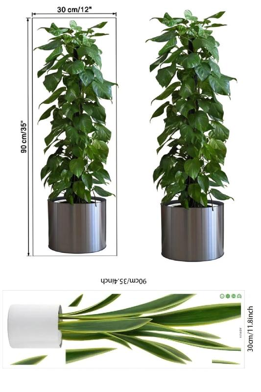 Dekoratif Saksılı Bitki Tasarımlı Yapışkan Sticker 90 x 30 cm