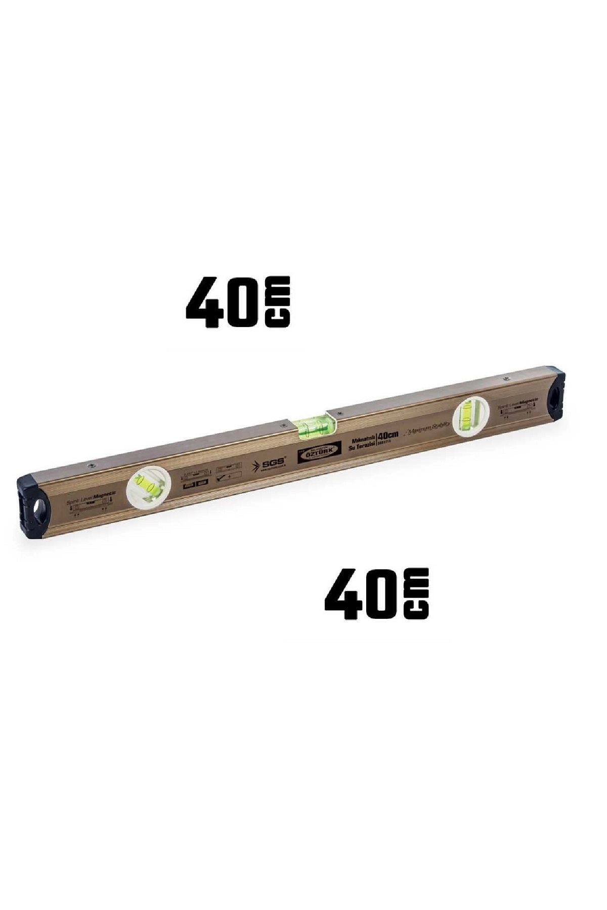 Eloksal Kaplamalı Mıknatıslı 40 Cm Profesyonel Alüminyum Su Terazisi SGS1716