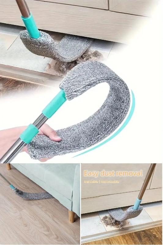 Esnek Mikrofiber Başlıklı Teleskopik Yatak Baza Makine Altı Temizleme ve Toz Alma Fırçası