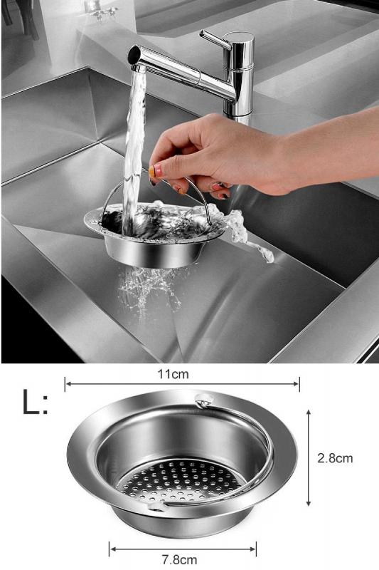 Evye Süzgeci Kulplu Paslanmaz Çelik Süzgeç Lavabo Süzgeci 11 Cm