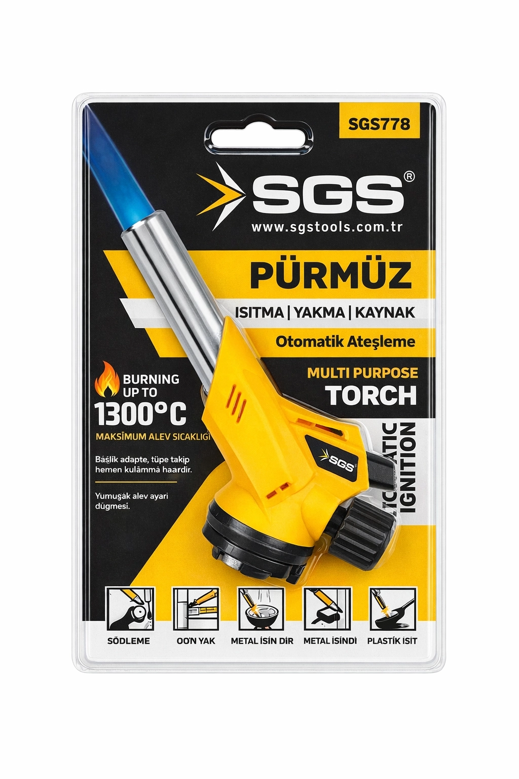 Biterse® SGS 778 Profesyonel Açılı Kamp Pürmüz Başlığı 1300°C Dar Alan Dostu