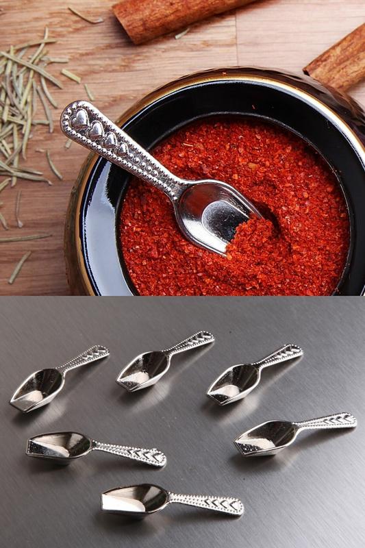 Biterse 6’lı Metal Baharat Kaşığı Gümüş Renk