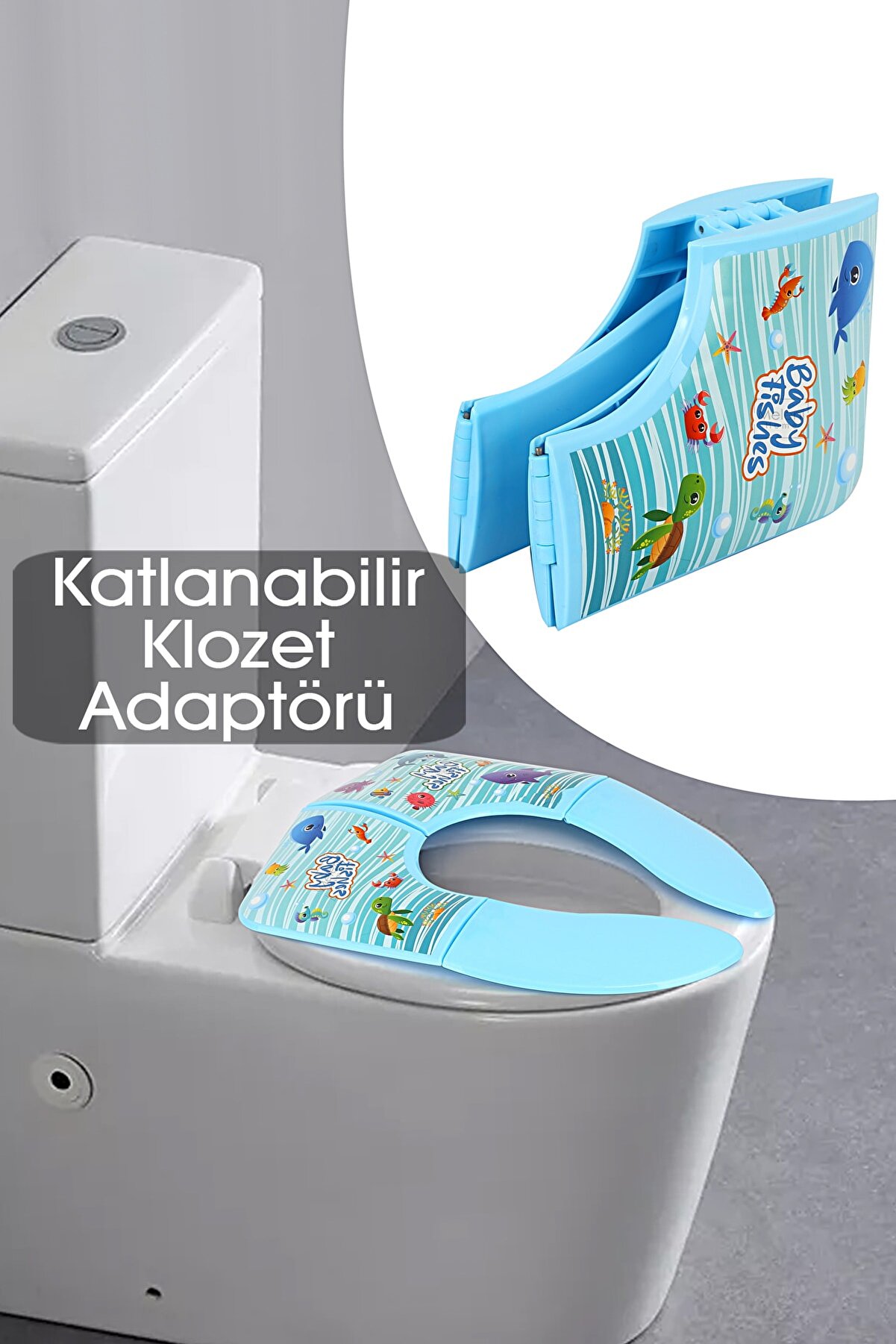 Katlanabilir Çocuk Klozet Kapağı Adaptörü Tuvalet Alıştırma Aparatı