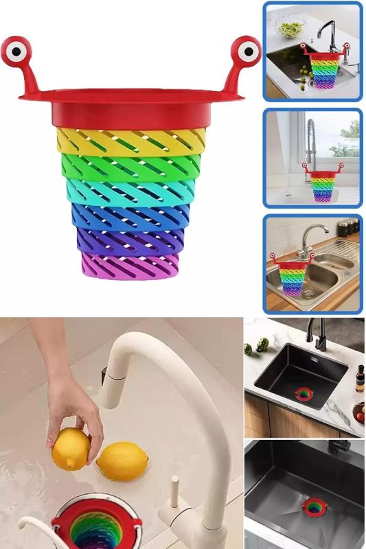 Katlanır Canavar Tasarımlı Evye ve Lavabo Süzgeci Plastik 1 Adet