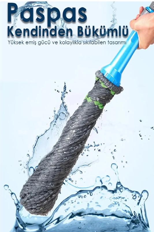 Kendinden Sıkmalı Bük Bük Paspas Paspas Ucu Yedekli