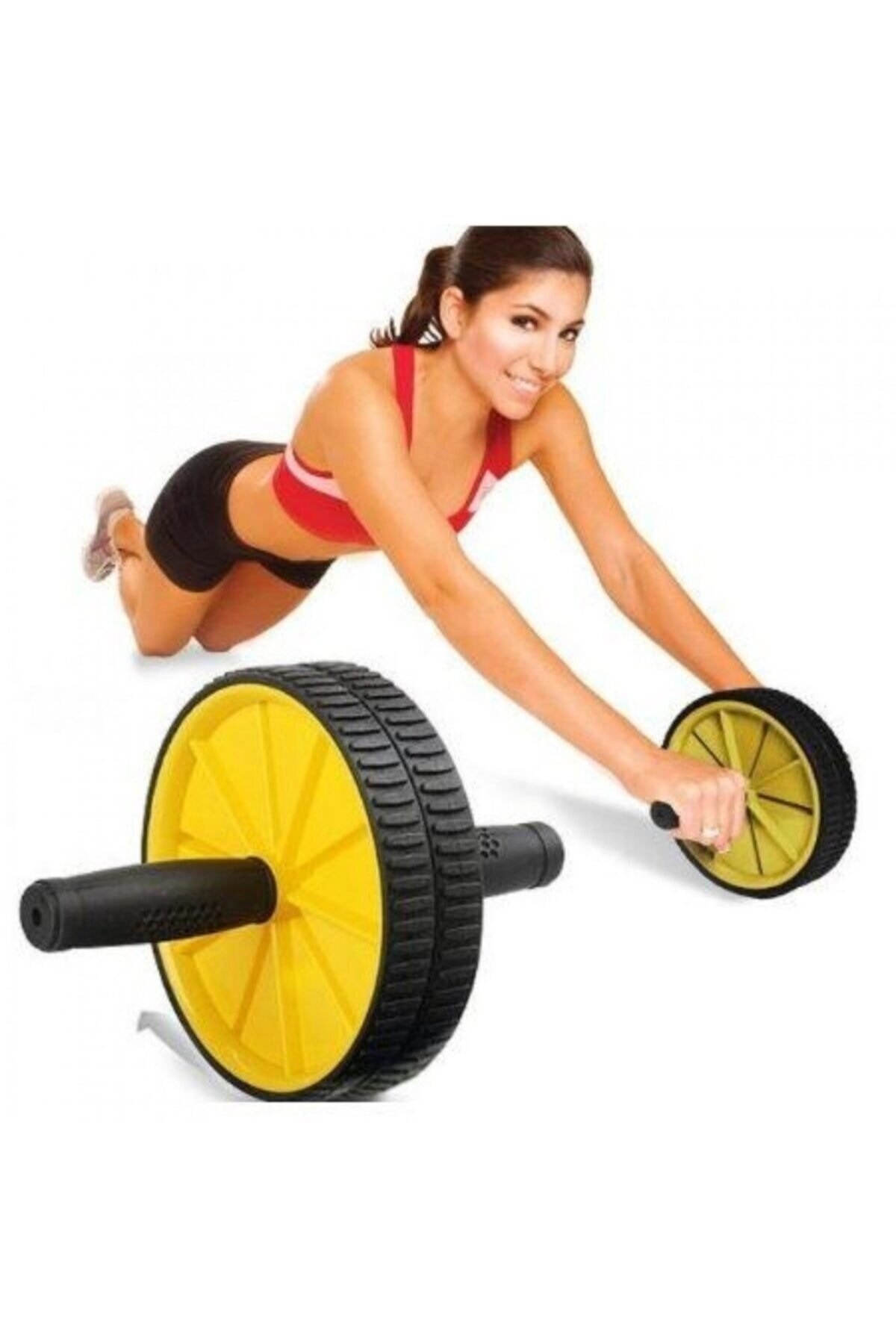Kol ve Karın Kası Çalıştırıcı Vücut Geliştirici Egzersiz Spor Aleti Tekerlek
