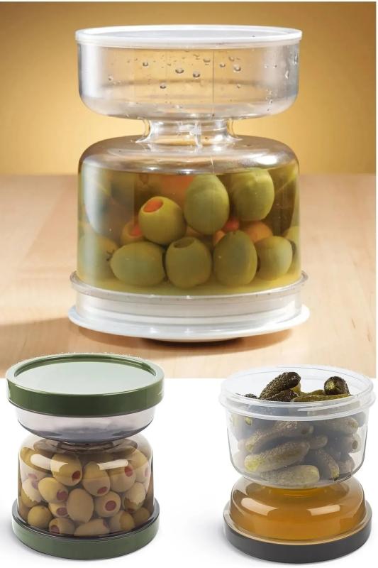 Kum Saati Sızdırmaz Kapaklı Zeytin Turşu Peynir Saklama Kabı Saklama Kutusu