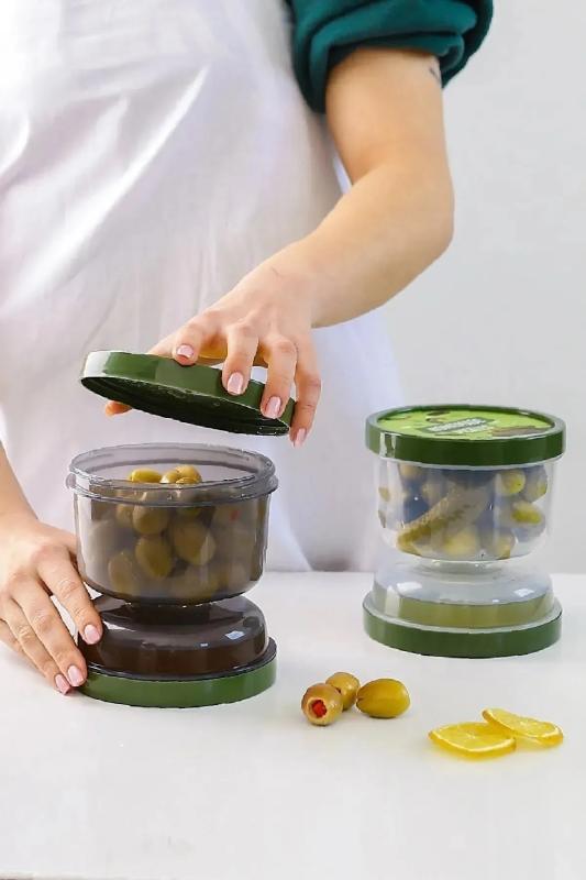 Kum Saati Sızdırmaz Kapaklı Zeytin Turşu Peynir Saklama Kabı Saklama Kutusu