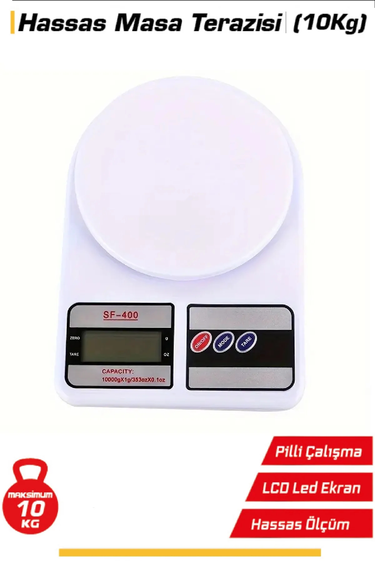 Lcd Ekranlı Dijital Hassas Mutfak Tartısı Çok Amaçlı Tartı Min 1g max 10kg