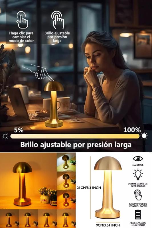Lizbon Usb Şarjlı Dokunmatik Renk Değiştiren Masa Lambası Dekoratif GOLD Şık Masa Lambası