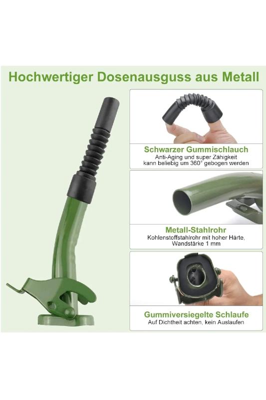 Metal Dökme Ağzı Yakıt Bidonu Çıkış Borusu Lastik Ağızlı 20 Mm Tank Manşonu Metal Bidon 5/10/20 L Benzin Bidonu İçin Dökme Ağzı