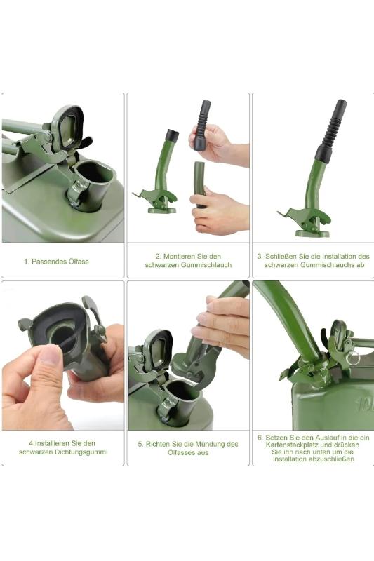 Metal Dökme Ağzı Yakıt Bidonu Çıkış Borusu Lastik Ağızlı 20 Mm Tank Manşonu Metal Bidon 5/10/20 L Benzin Bidonu İçin Dökme Ağzı