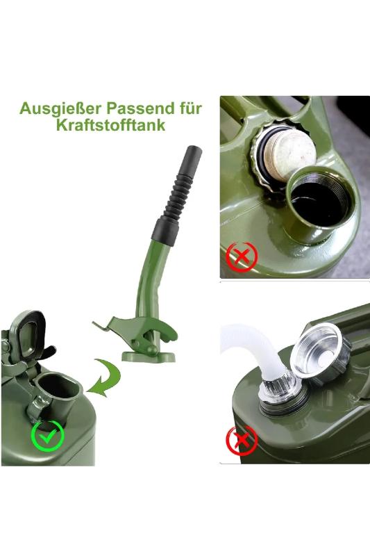 Metal Dökme Ağzı Yakıt Bidonu Çıkış Borusu Lastik Ağızlı 20 Mm Tank Manşonu Metal Bidon 5/10/20 L Benzin Bidonu İçin Dökme Ağzı