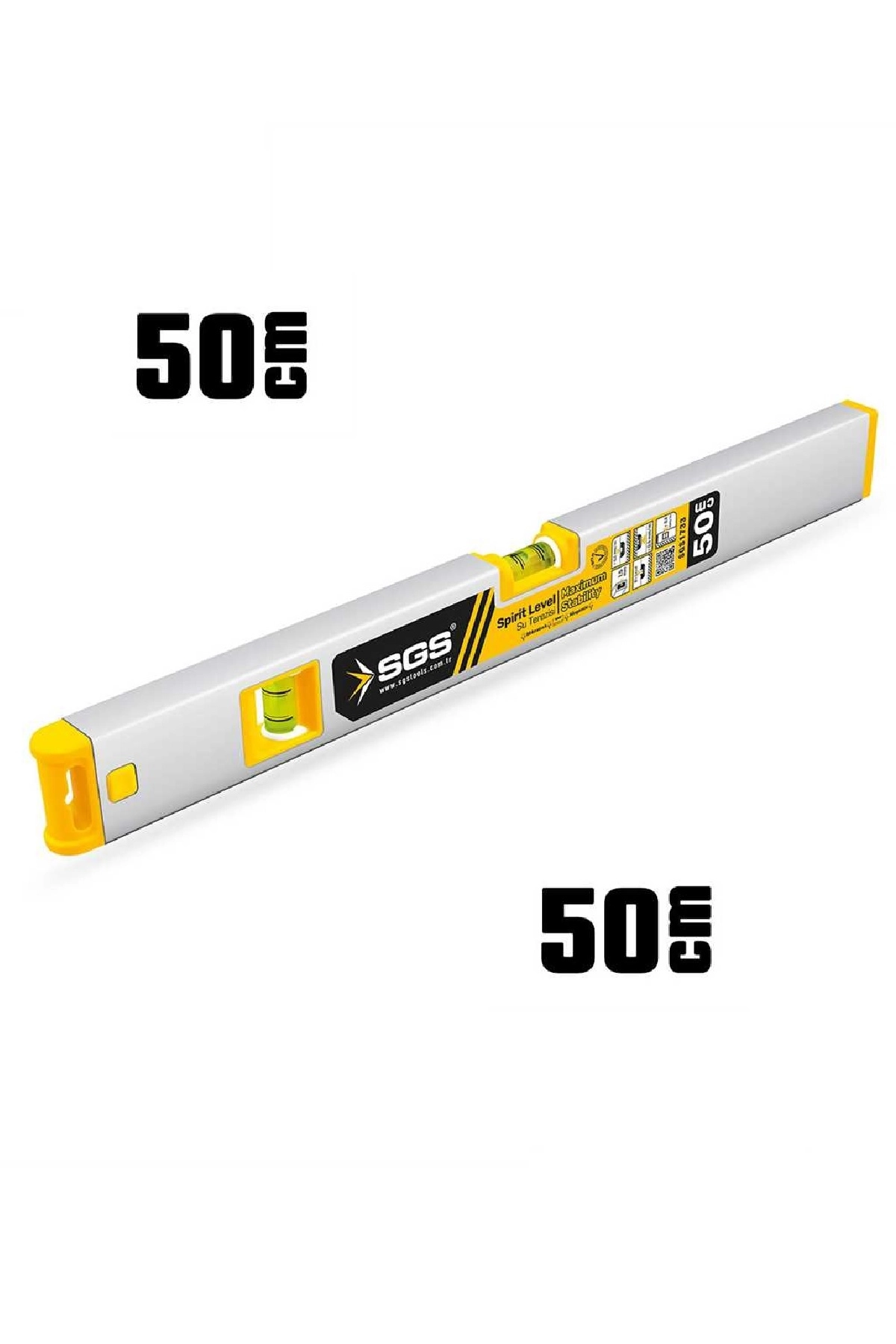 Mıknatıslı 50 Cm Profesyonel Alüminyum Su Terazisi SGS1733