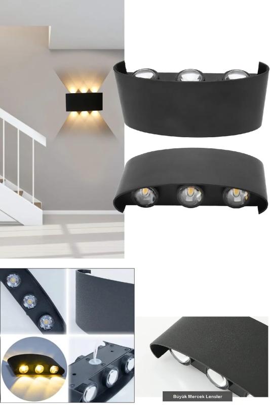 Modern Çift Yönlü LED Duvar Lambası Oturma Odası Yatak Odası Lambası Merdiven Koridor Lambası Aplik