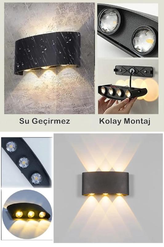 Modern Çift Yönlü LED Duvar Lambası Oturma Odası Yatak Odası Lambası Merdiven Koridor Lambası Aplik