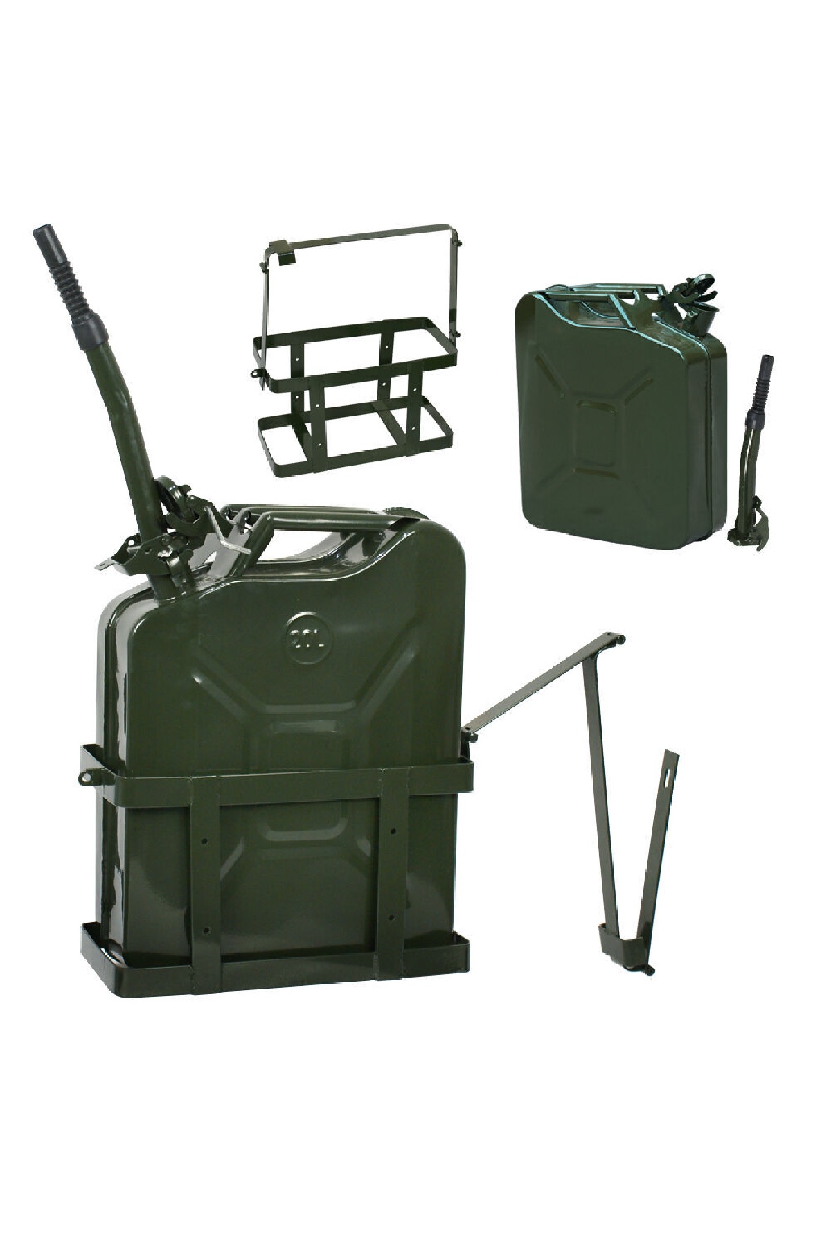 Off Road Araç Aksesuarı Kilit Mekanizmalı 20 Litre Çelik Benzin Bidonu Tutucu Sabitlenebilir Sepet