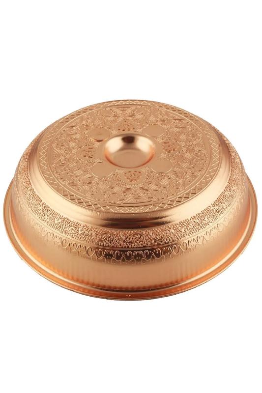 Osmanlı Motifli Ağır İşlemeli Döküm Metal Hamam Tası 20 Cm Rose Renk