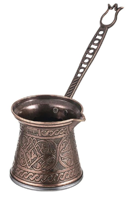 Osmanlı Motifli İndüksiyon Tabanlı Zamak Cezve No 3 Bakır Renk