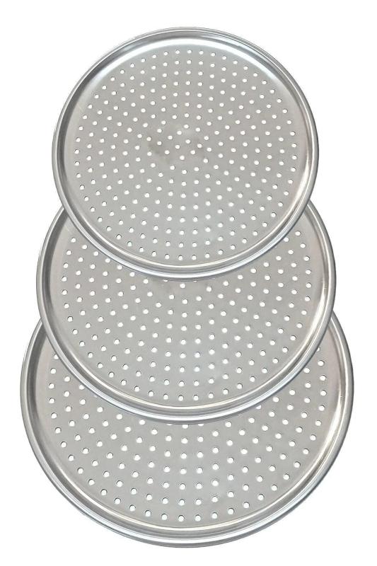Paslanmaz Çelik 3 Boy Pizza Tepsisi 28-32-36 Cm Fırın Tepsisi