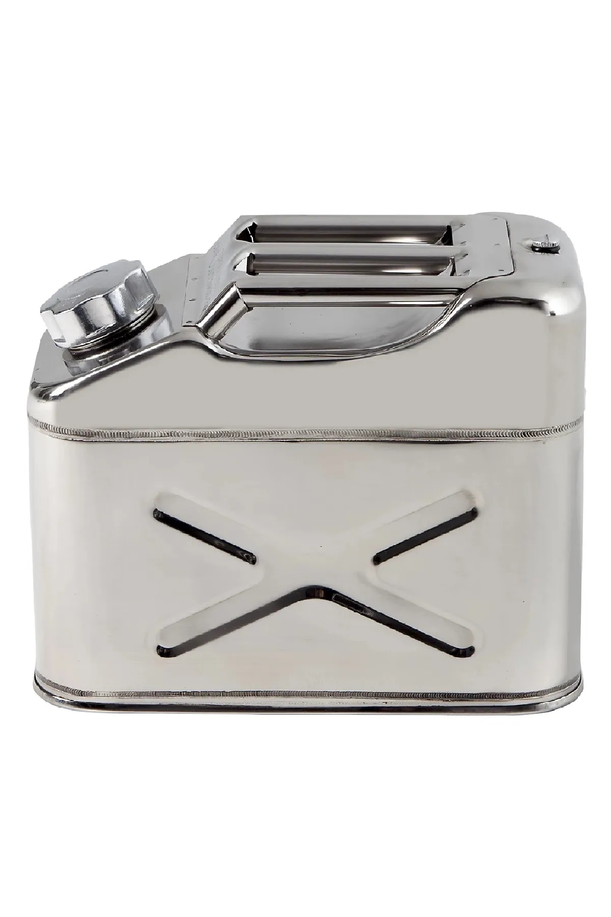 Paslanmaz Çelik Benzin Bidonu Taşınabilir Yakıt Tankı Metal Benzin Bidonu 10 Lt