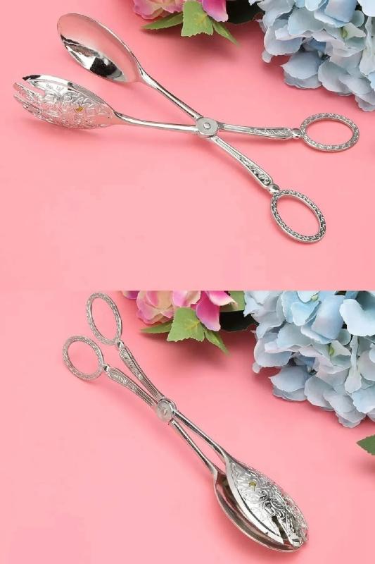 Retro Model Servis Ve Sunum Kaşığı Salata Kaşığı Pasta Kaşığı Gümüş Renk
