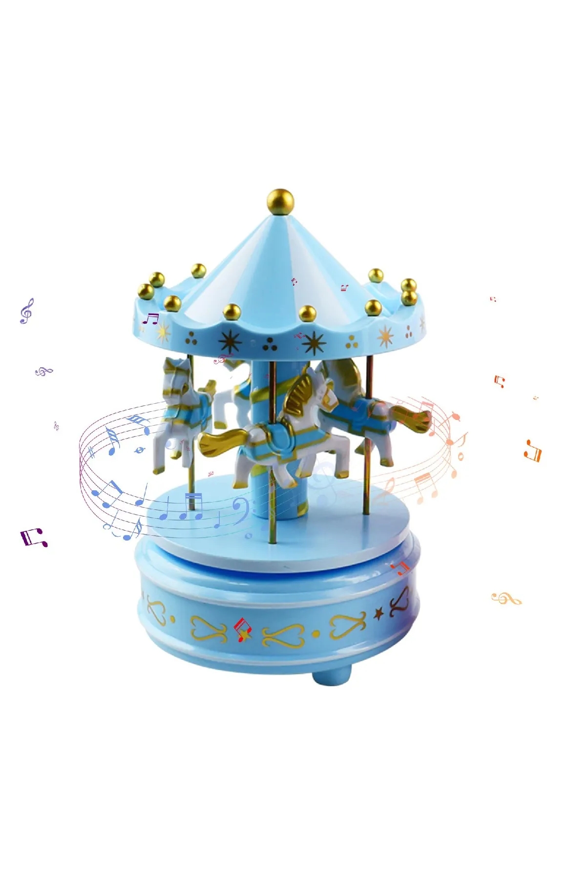 Romantik Atlıkarınca Kurmalı Dönen Müzik Kutusu