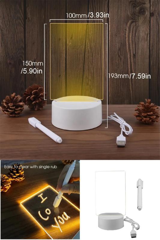 Romantik Led Gece Lambası Mesaj Panosu Led Çizim Tableti