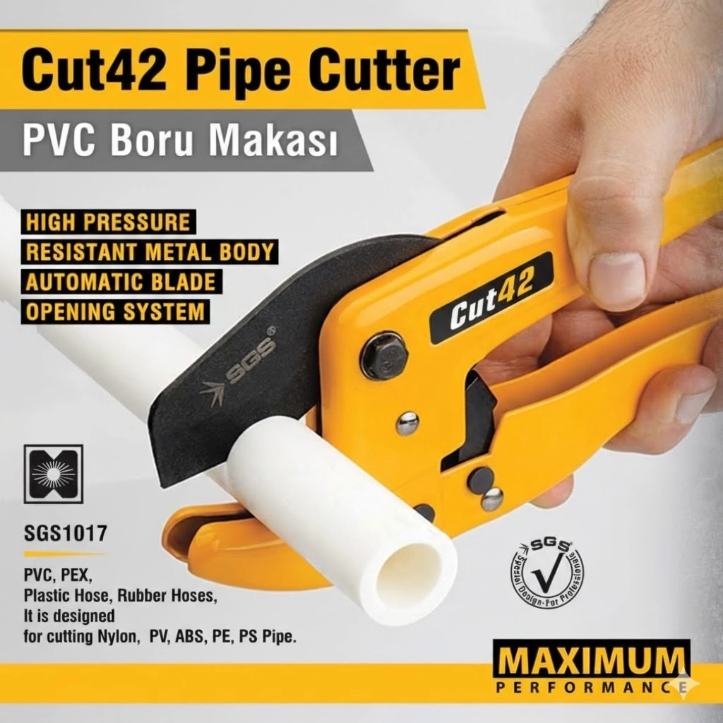 SGS Cut42 Boru Makası 42mm SGS1017 Metal Gövdeli