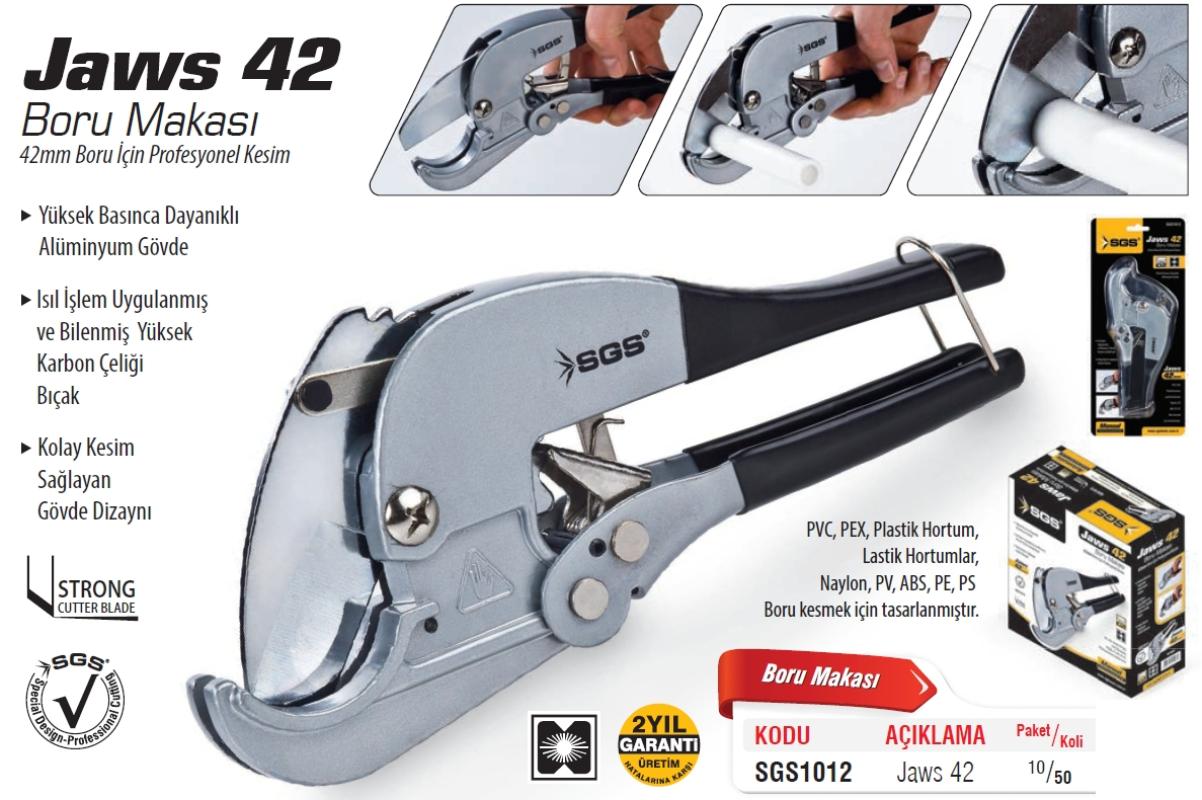 SGS Jaws42 Profesyonel Boru Makası 42mm SGS1012 Alüminyum Gövde